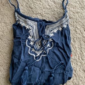 NWT blue embroidered tank